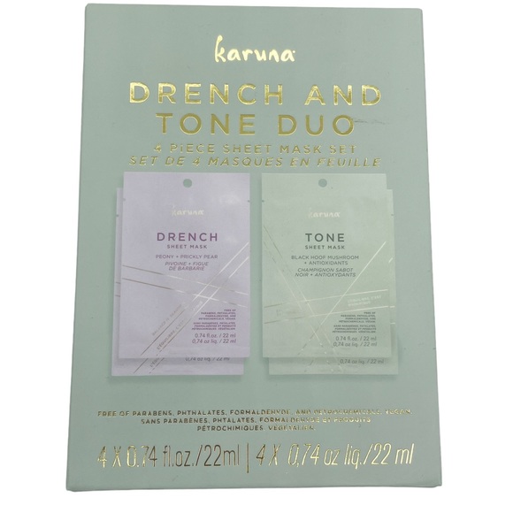 NIB Karuna Drench & Tone Sheet Mask Duo Set of 4 - Picture 3 of 7
